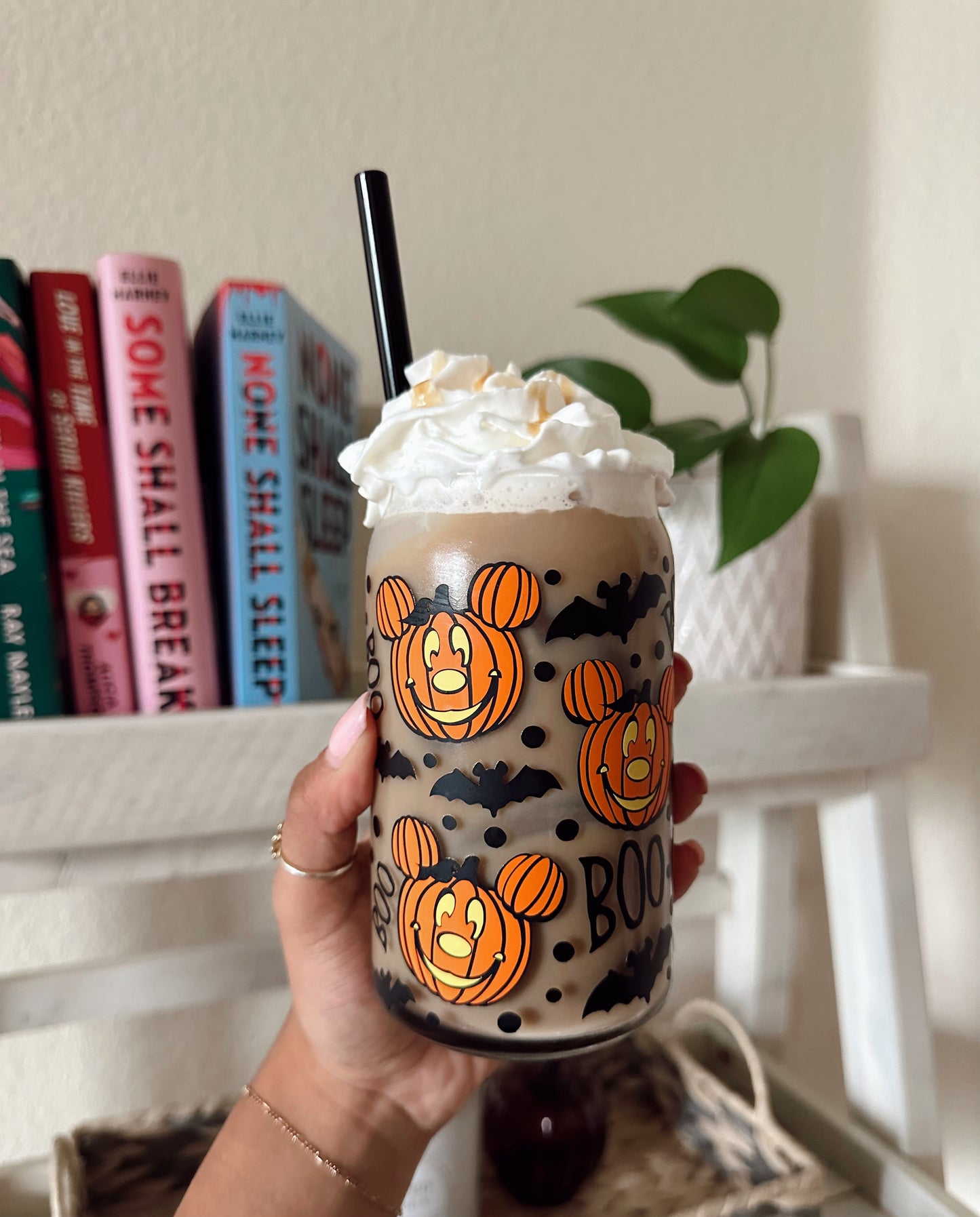 Spooky Pumpkin Glass Cup