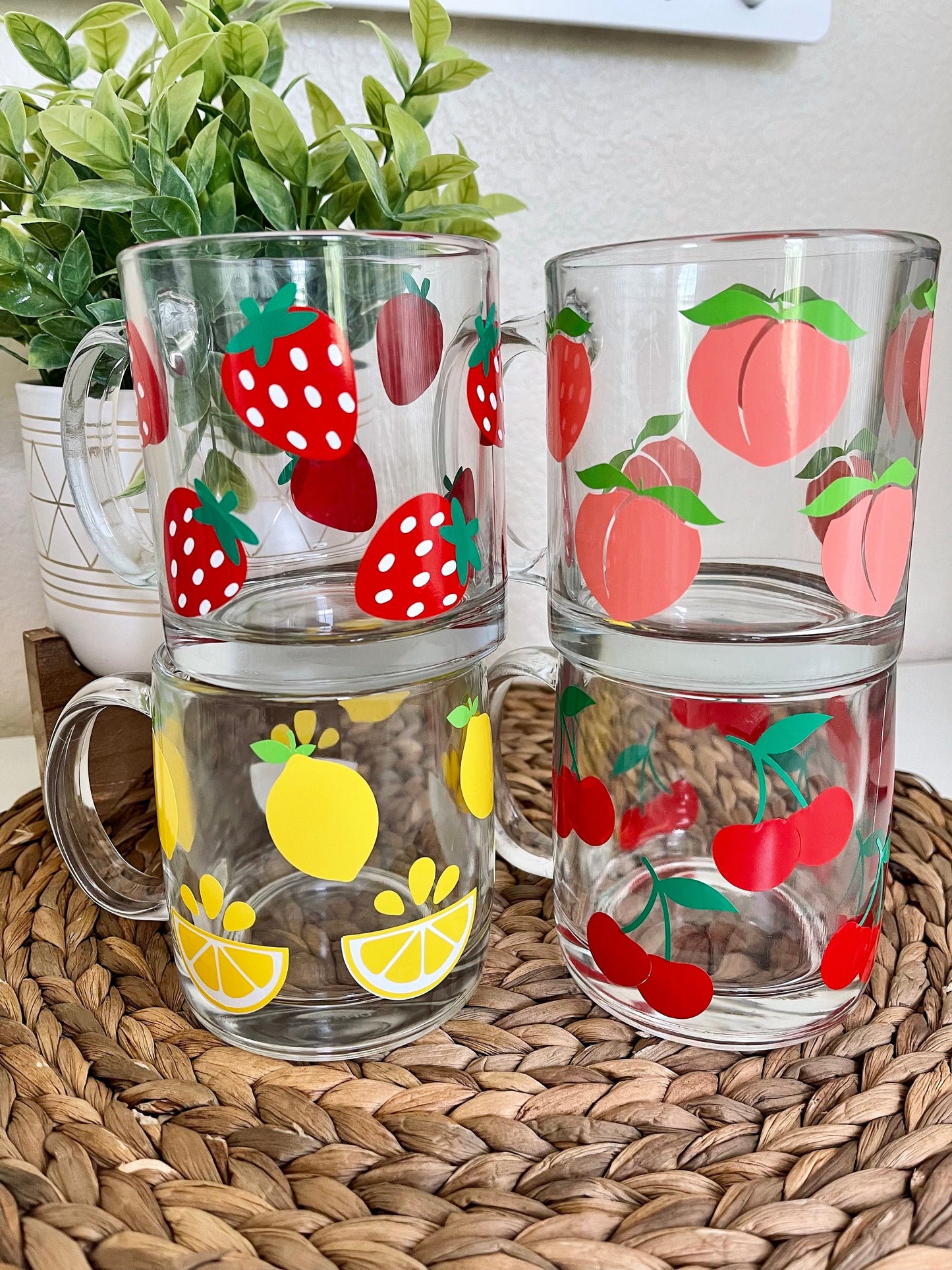 Fruits Oversized Glass Mug