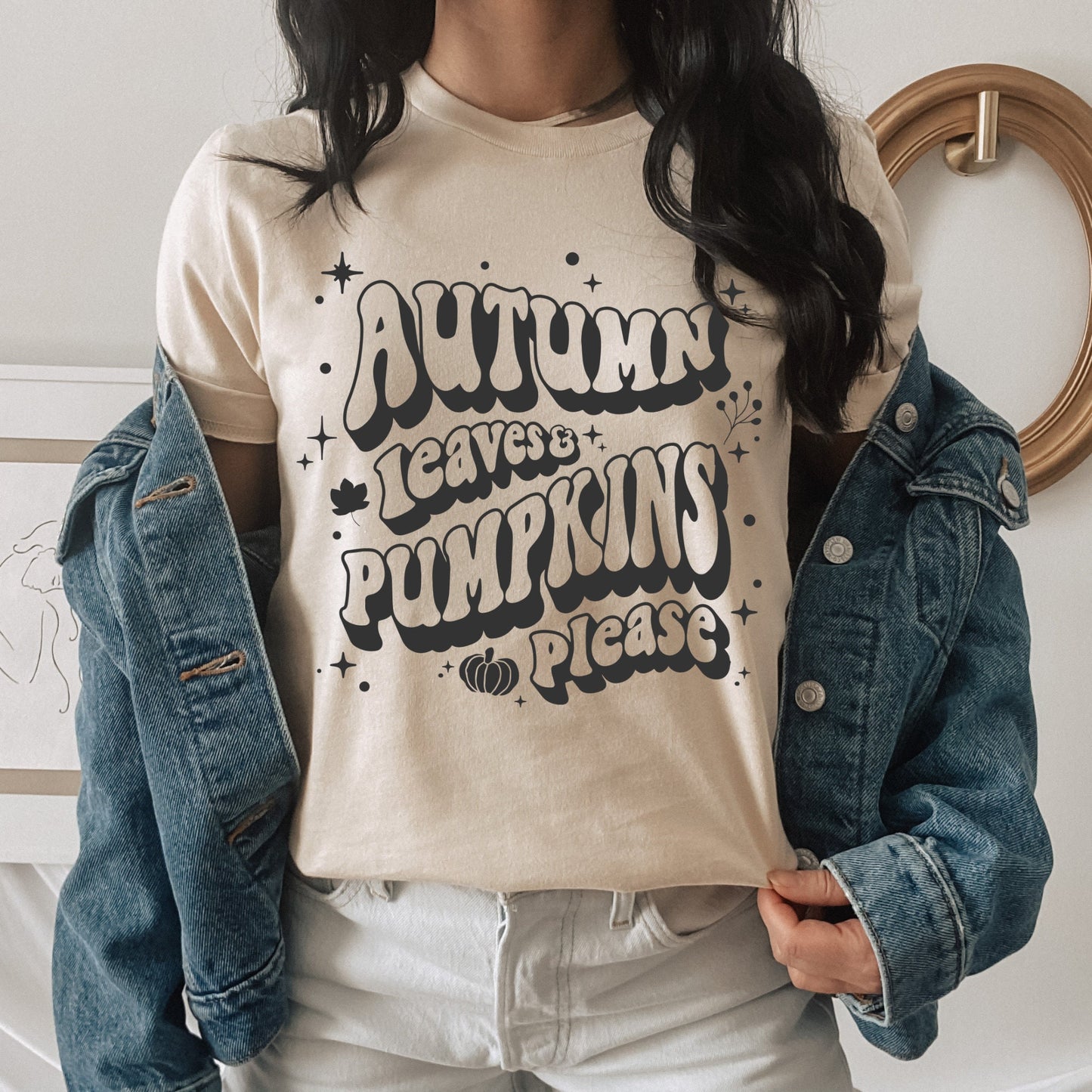 Autumn Leaves and Pumpkins Please T-shirt