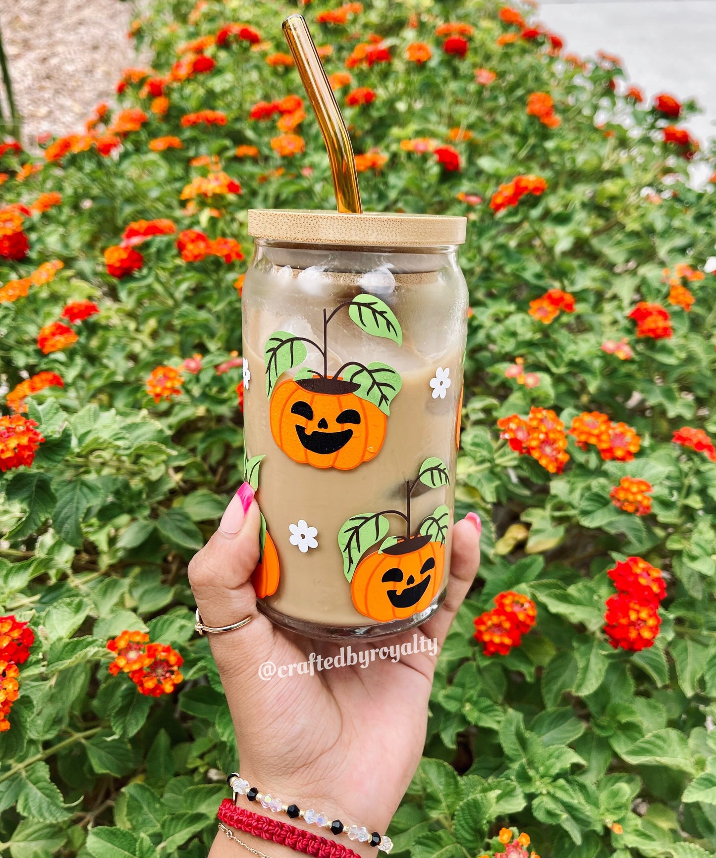 Spooky Pumpkin Coffee Glass | Pumpkin Beer Can Glass | Fall Coffee Glass | Pumpkin Iced Coffee Glass | Spooky Cup I Halloween Beer Can Glass