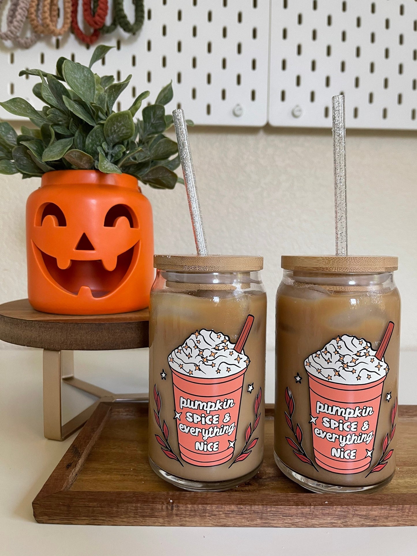 Pumpkin Spice & Everything Nice | Pumpkin Spice Glass Cup