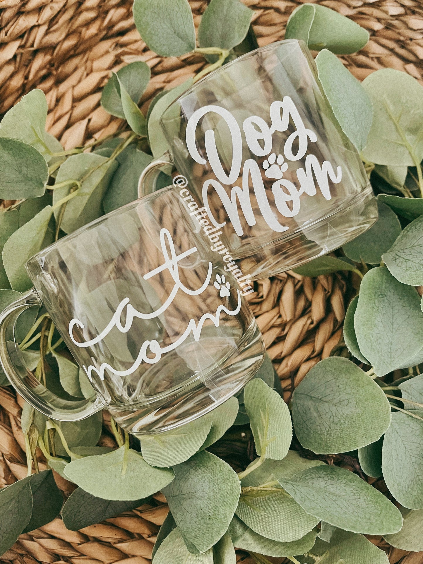 Cat & Dog Mom Glass Mug